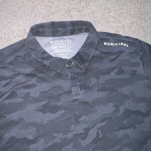 Municipal Sport Utility Gear Polo Shirt Mens 2XL Black Camo Stretch‎ Golf